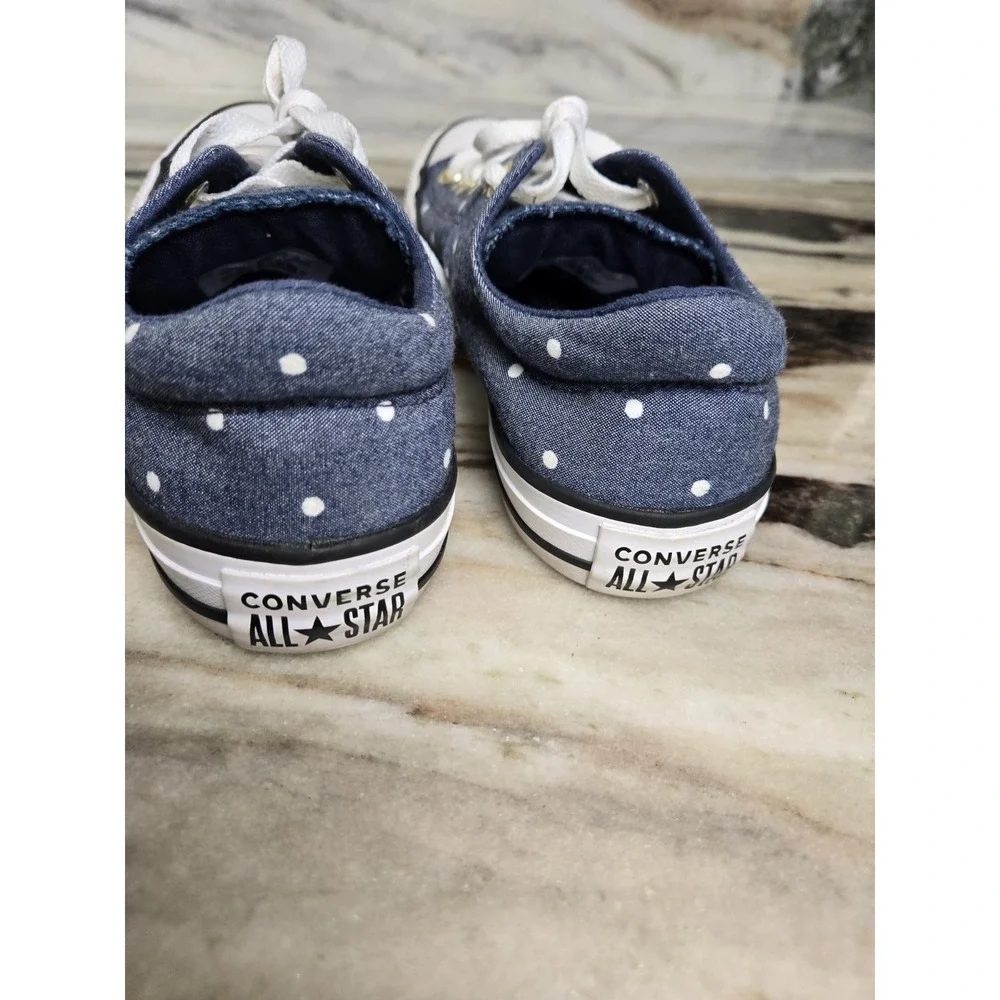 Women's Converse Chuck Taylor All Star Madison Ox‎ Size 7 Navy Gold polka dot